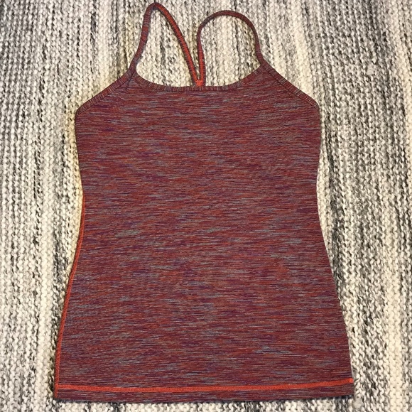 LULULEMON Purple/Orange Power Y Tank Size 6 - Picture 2 of 6